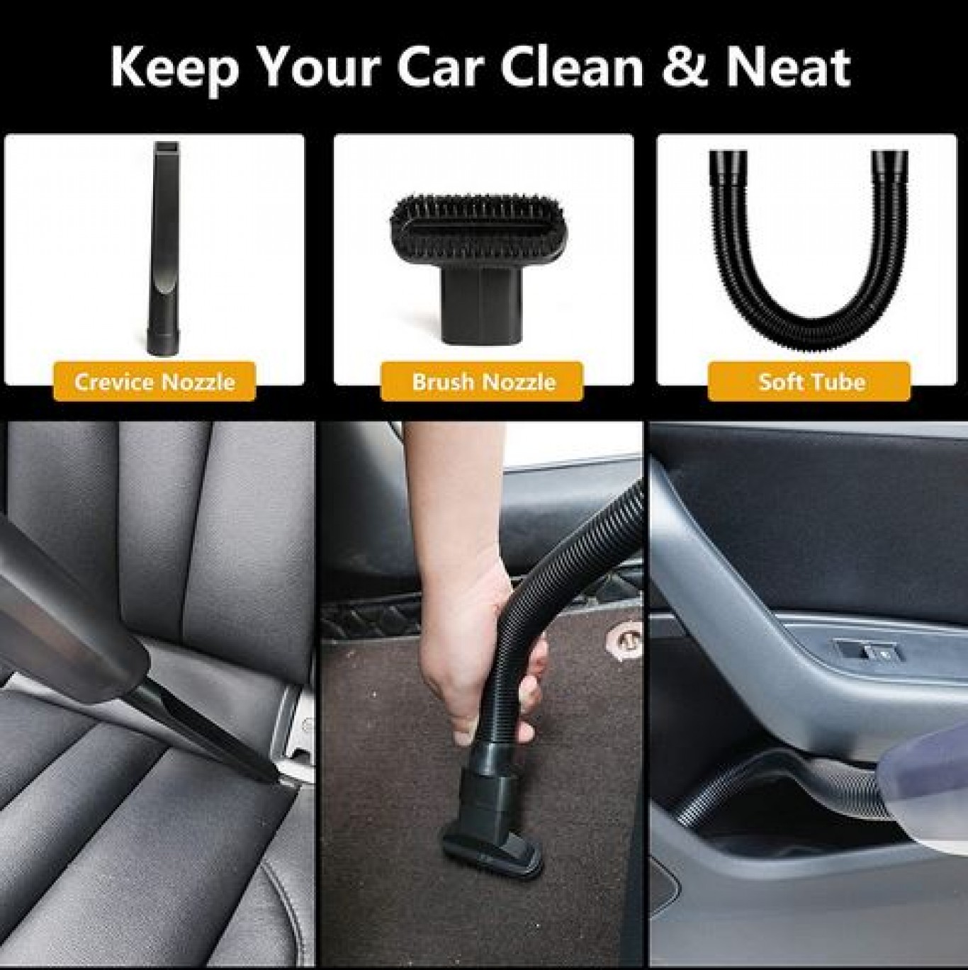 CaRsun Ηλεκτρικό Σκουπάκι Αυτοκινήτου Στερεών / Υγρών 100W C1398